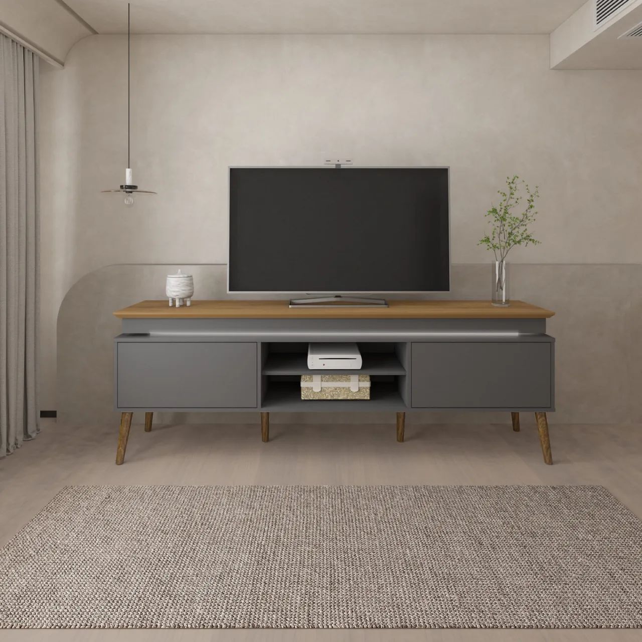 Rack Bancada Lumina Artely com LED, ideal para TVs até 75 Polegadas; - Foto 2