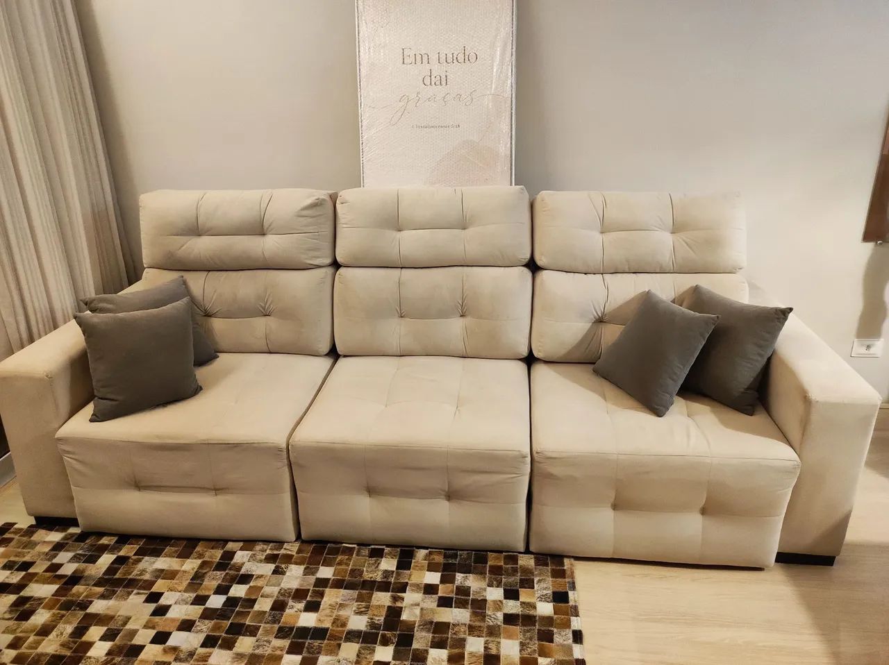 Sofá retrátil reclinável 3 lugares  - Foto 3