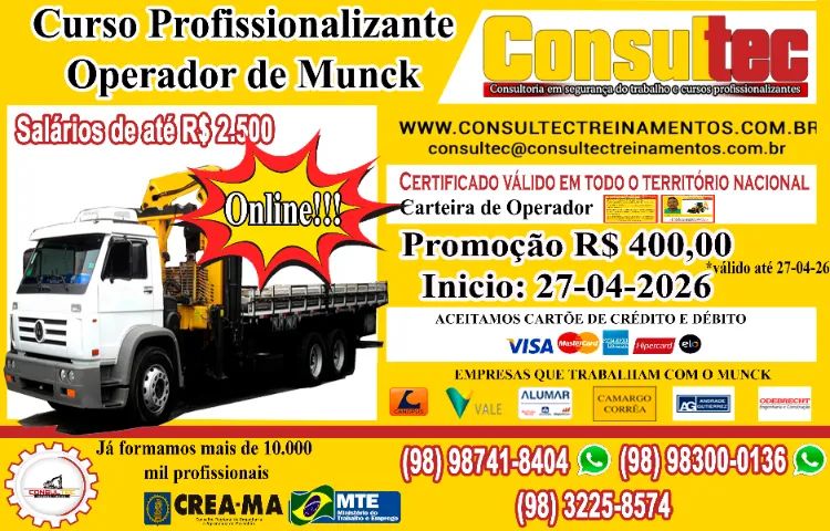Curso de Operador de Munck - Inicio 27-04-2026