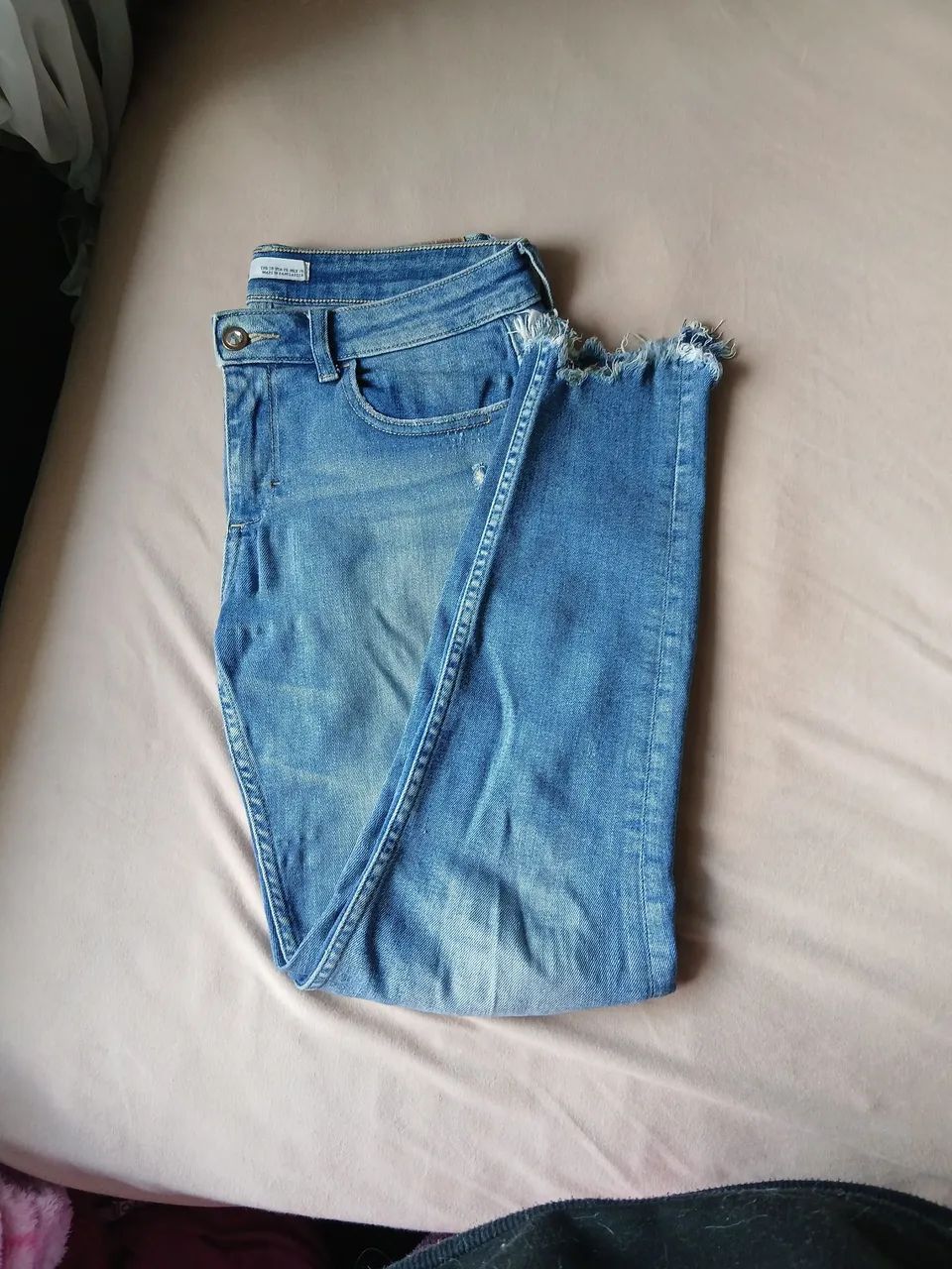 calça jeans zara azul clara