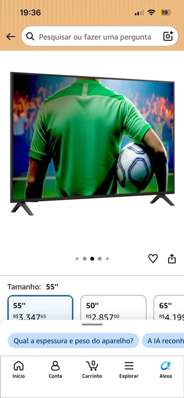 Tv smart 55 polegadas 1 mês de uso com nota fiscal  - Foto 3