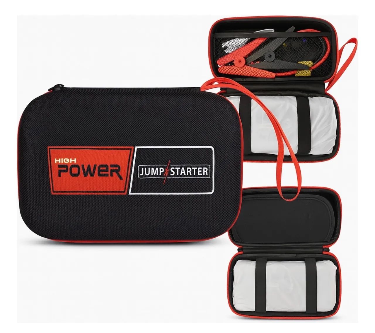  Kit Emergência Veicular - Auxiliar de Partida com Lanterna e USB