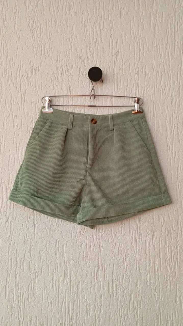 shorts shein verde feminio tam p