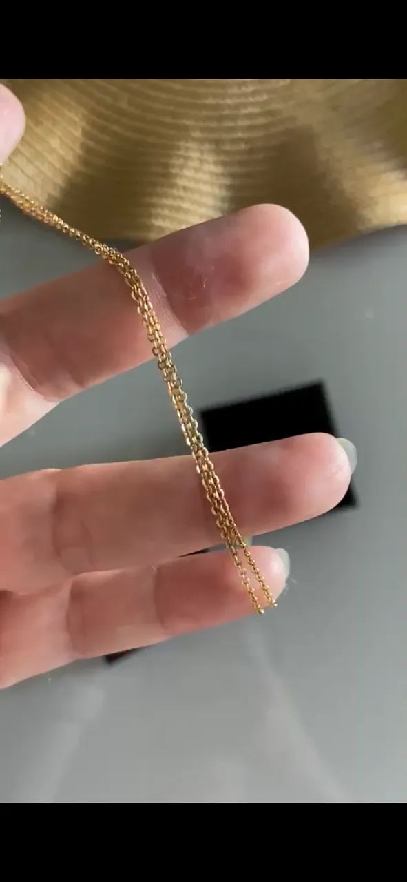 Escapulário de ouro 18k diamantado ouro maciço 70 cm - Foto 3