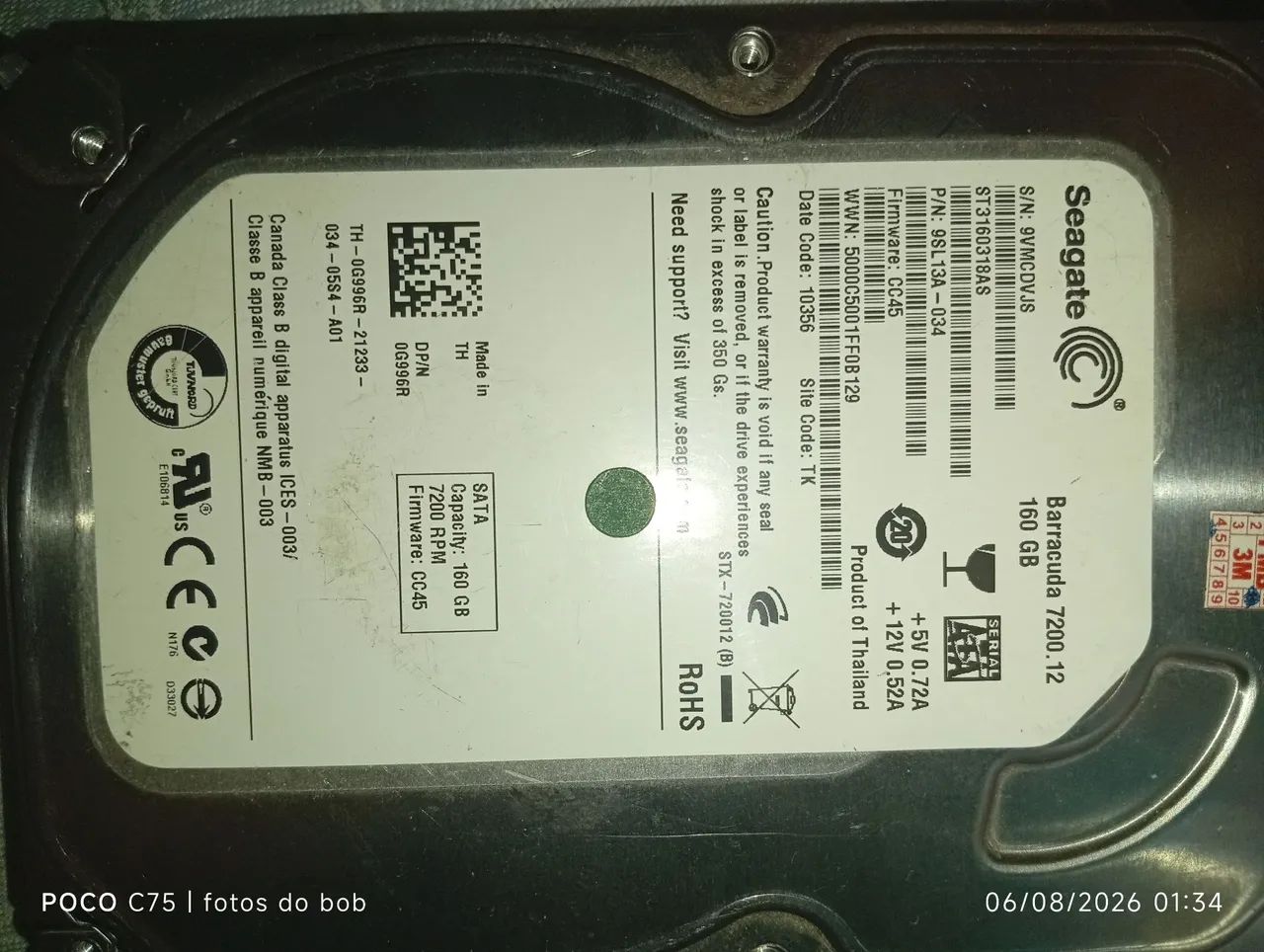Vende-se HD 160gb