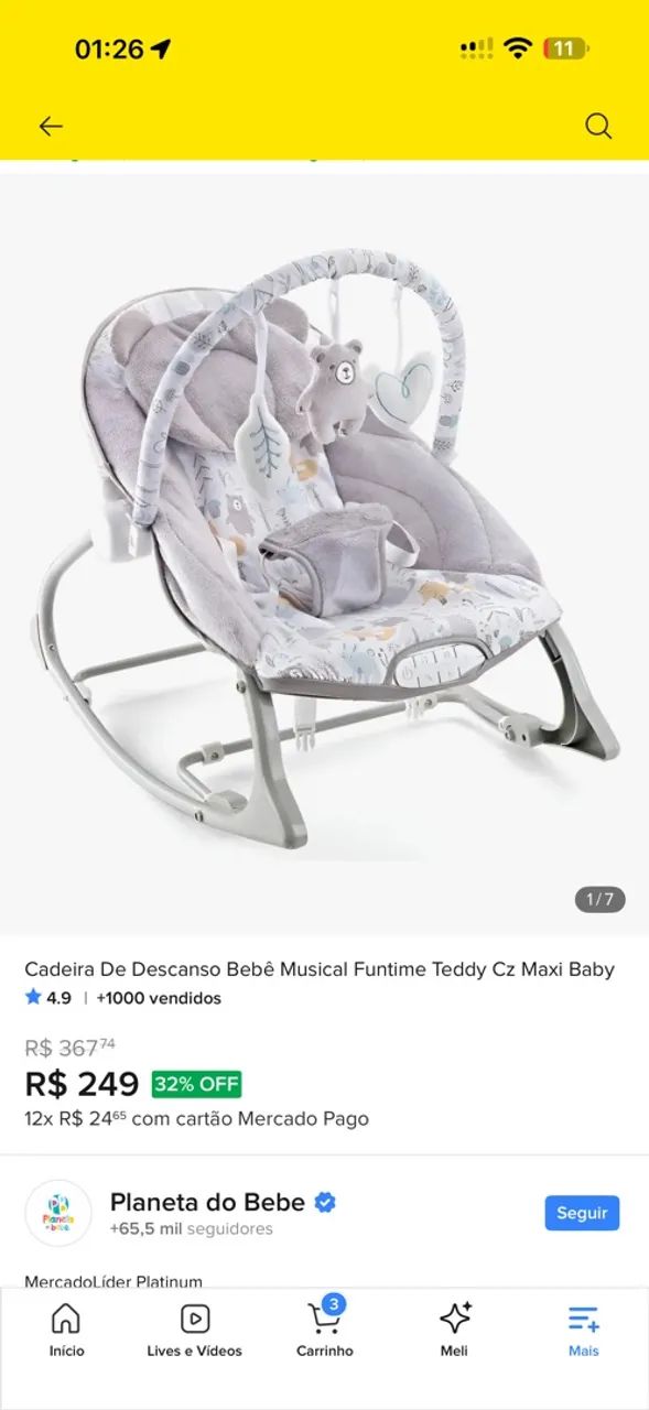 Cadeirinha de bebê