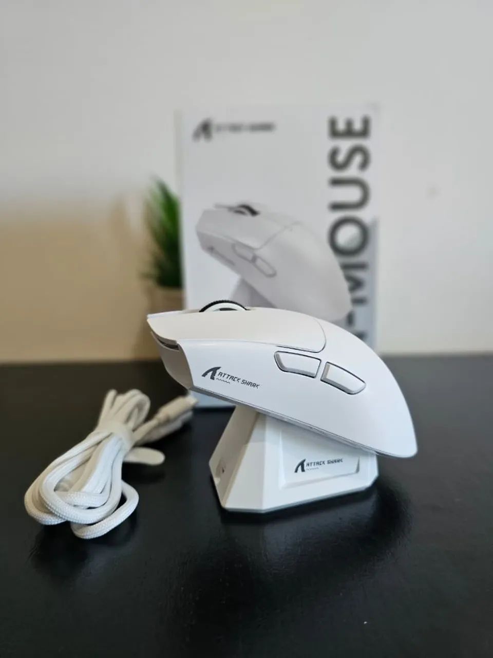 Mouse BRANCO attack shark x11 Gamer - NOVO E ORIGINAL - Foto 3