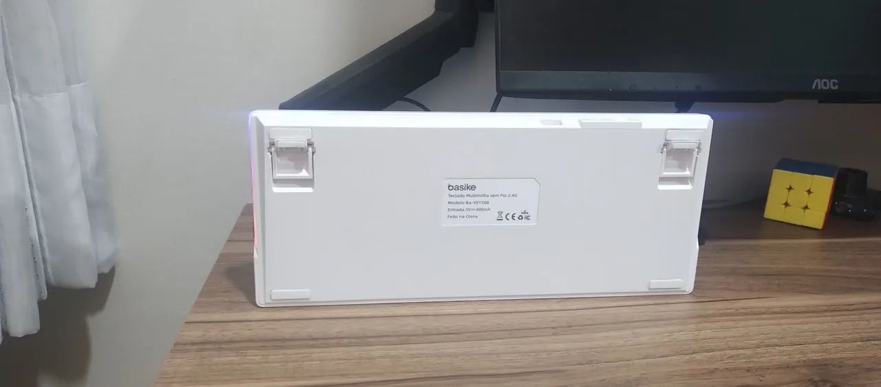 Teclado r75 pro da basike branco com 19 tipos de rgb com caixa  - Foto 4