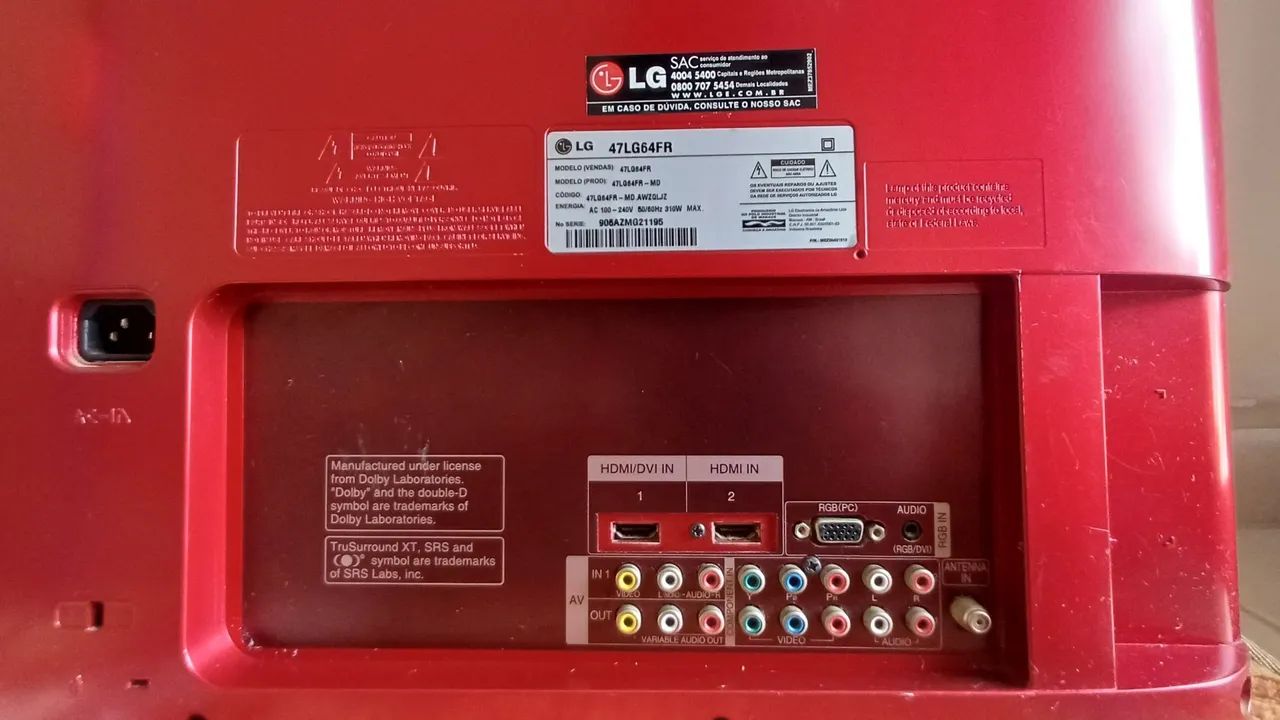 TV LG Scarlet 47" (47LG64FR) [PARA CONSERTO OU RETIRADA DE PEÇAS] - Foto 3