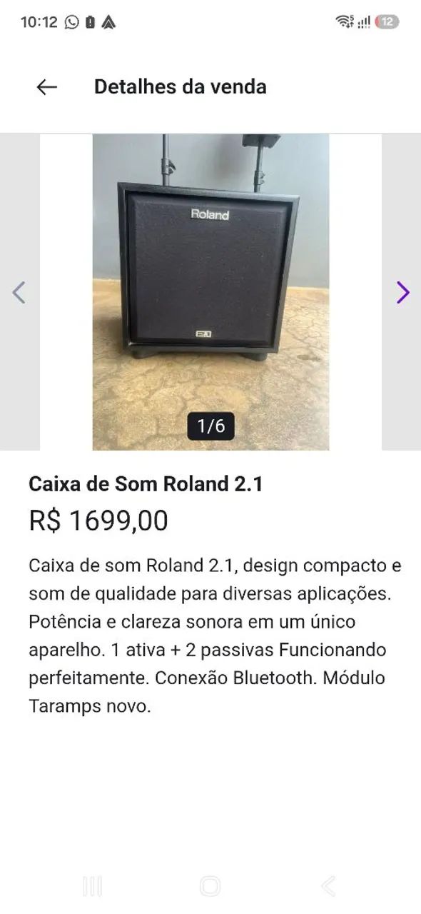 Caixa de som rolland