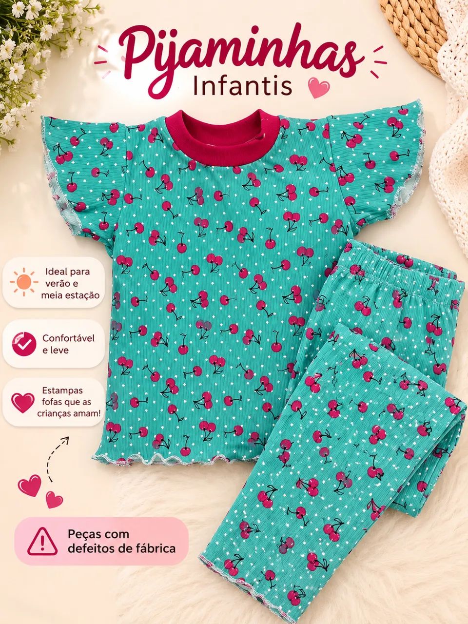 Lote Pijaminhas infantis (peças com defeito de fábrica)