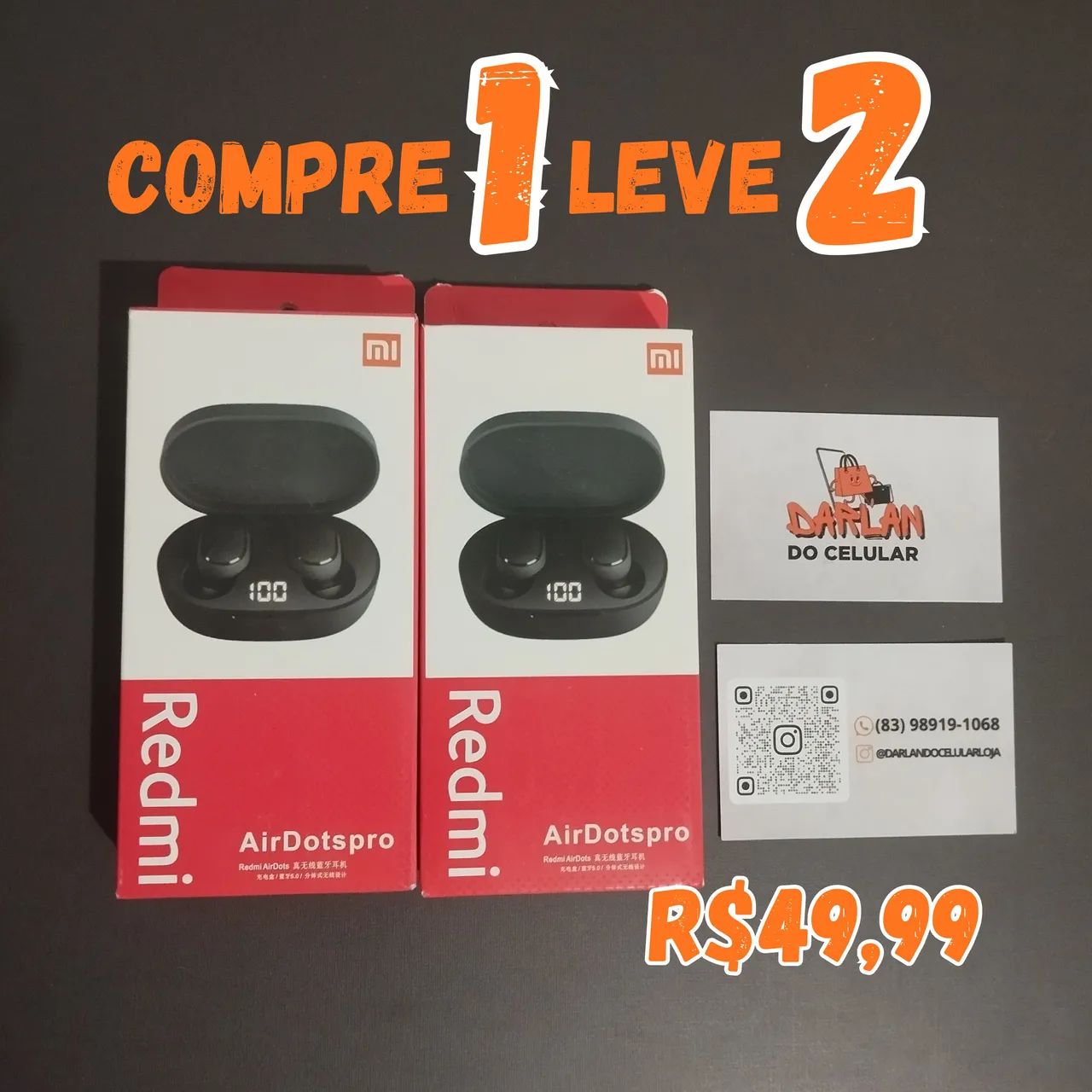 Fone de ouvido bluetooth (compre 1 leve 2)