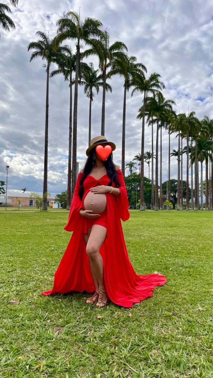 Roupa vermelha ensaio gestante - Foto 4