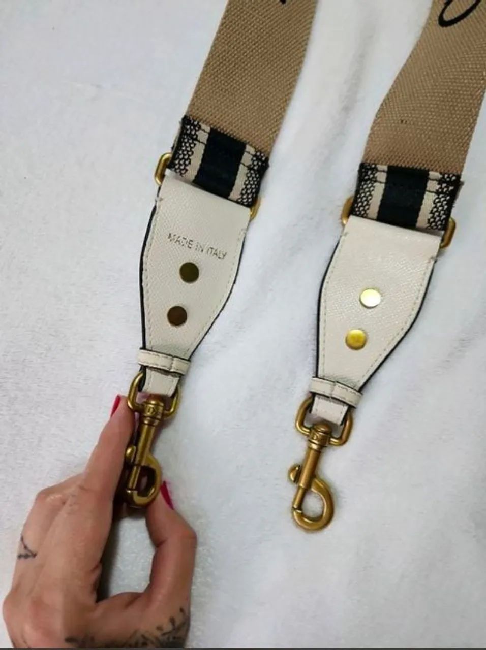 alça de bolsa christian dior bege - Foto 2