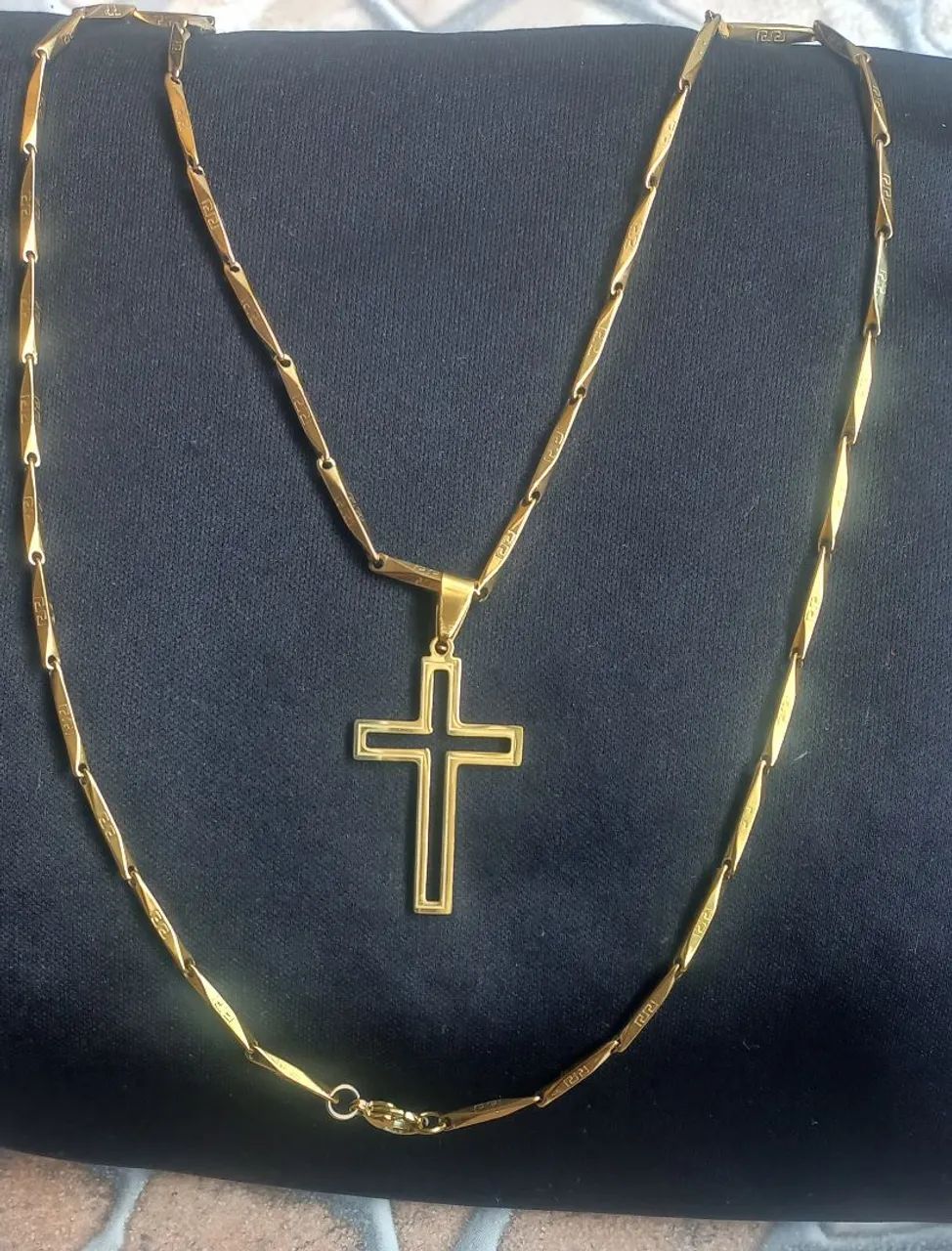 Cordão masculino no aço gold  - Foto 2
