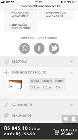 Vendo mesa de escritório, em perfeitas condições R$ 500,00 zap * - Foto 2