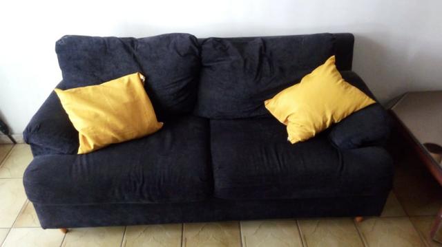 Sofás semi-novos ( 01 azul e 01 preto ) - Foto 3