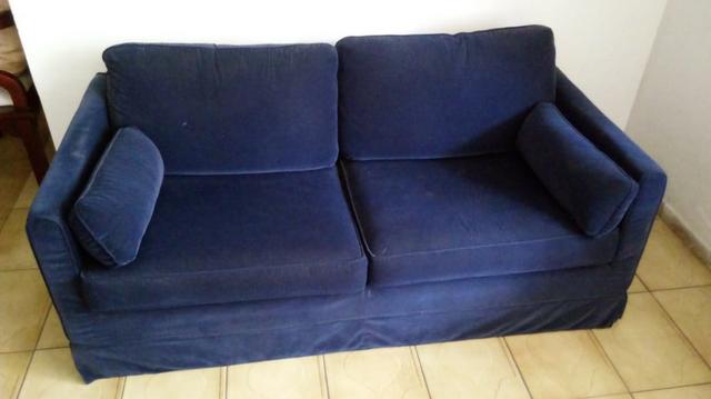 Sofás semi-novos ( 01 azul e 01 preto ) - Foto 2