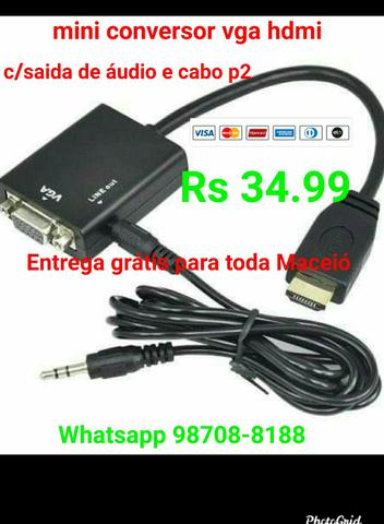 Conversor hdmi/ Vga c/saída de áudio