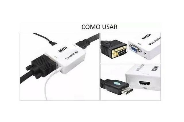 Mini Conversor Vga Para Hdmi Com Audio - Foto 2