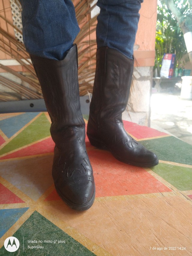 Bota de couro legítimo masculino  - Foto 4