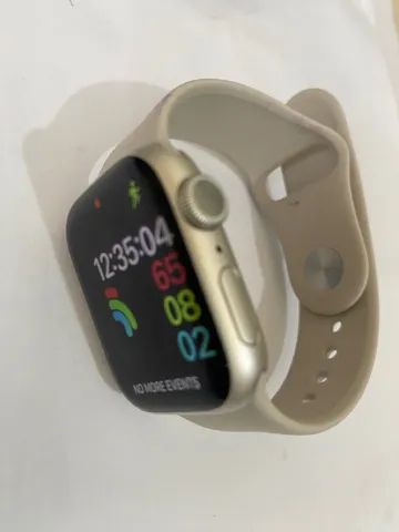 Apple Watch 7 41mm prata vitrine bateria 95% starlight brio