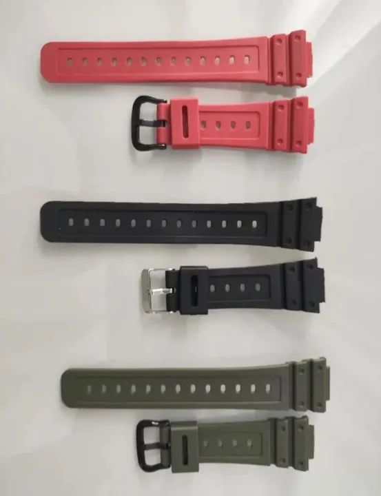 Pulseira vermelha, verde e preta para Casio G-Shock DW5600 em borracha. - Foto 2