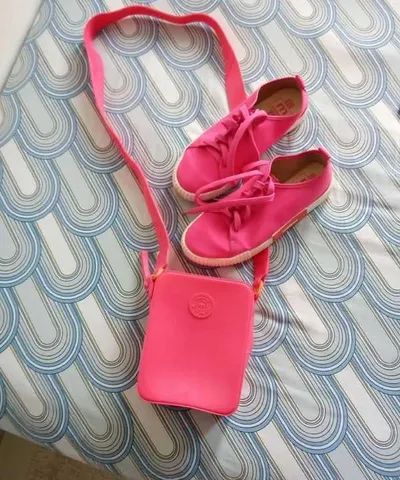 Tênis 37 + bolsa  original ,rosa -moleca