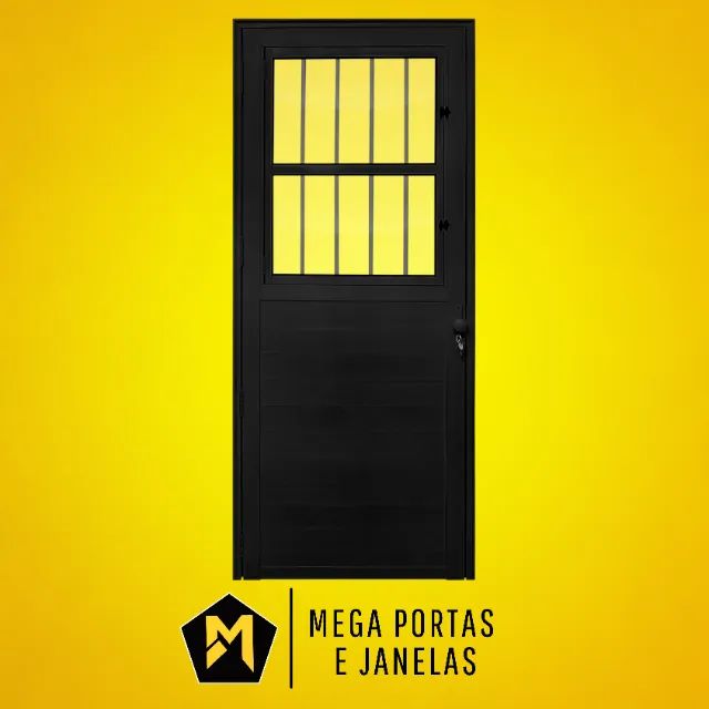 Porta Social Lambril Alumínio Preto