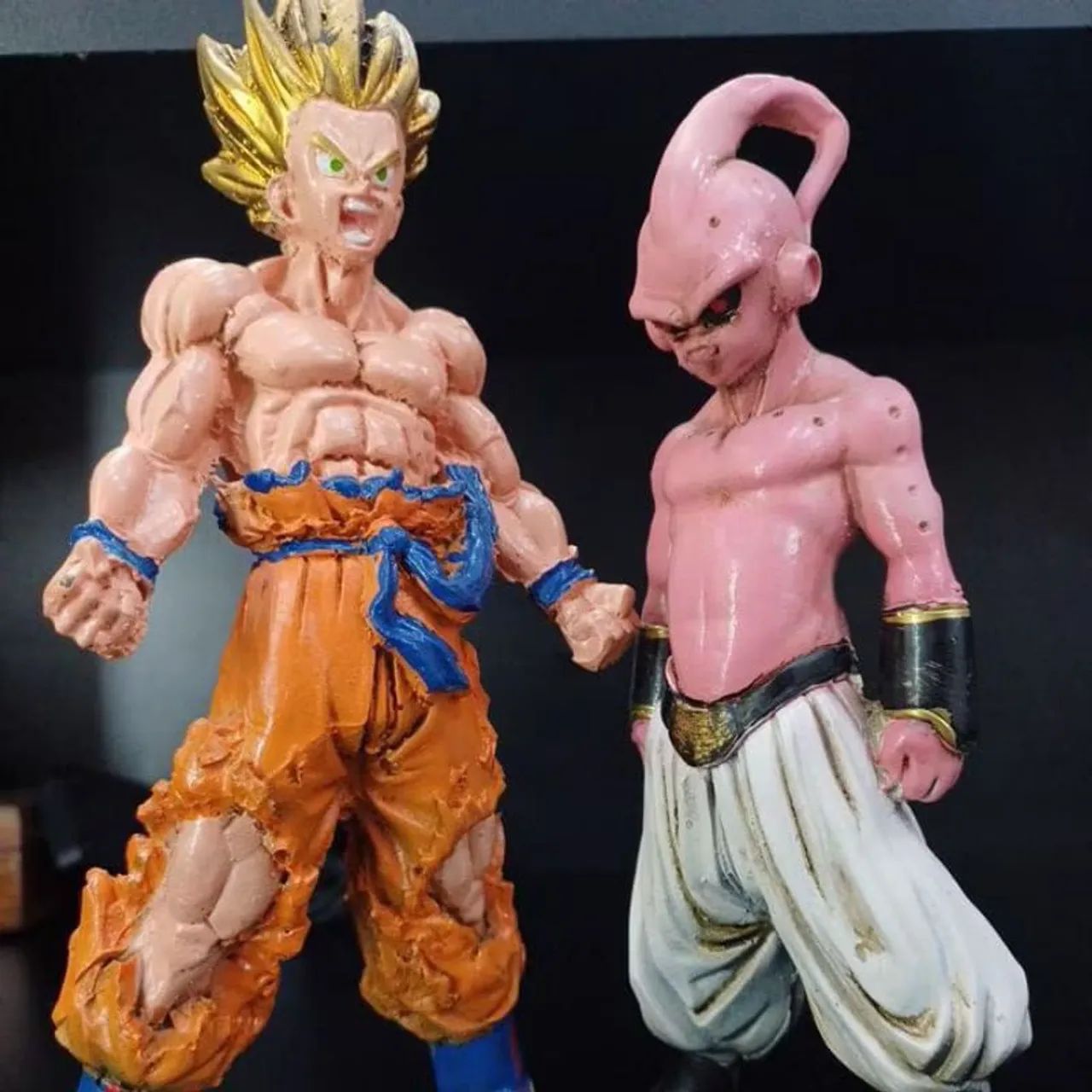 Goku X Kid Boo - Action Figures Bonecos Resina 20cm - Foto 4