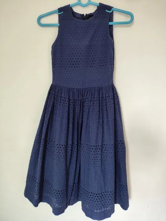 Vestido Infantil - Azul Marinho Forrado