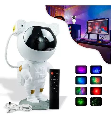 Projetor De Luz Noturna Galáxia Astronauta Luminária