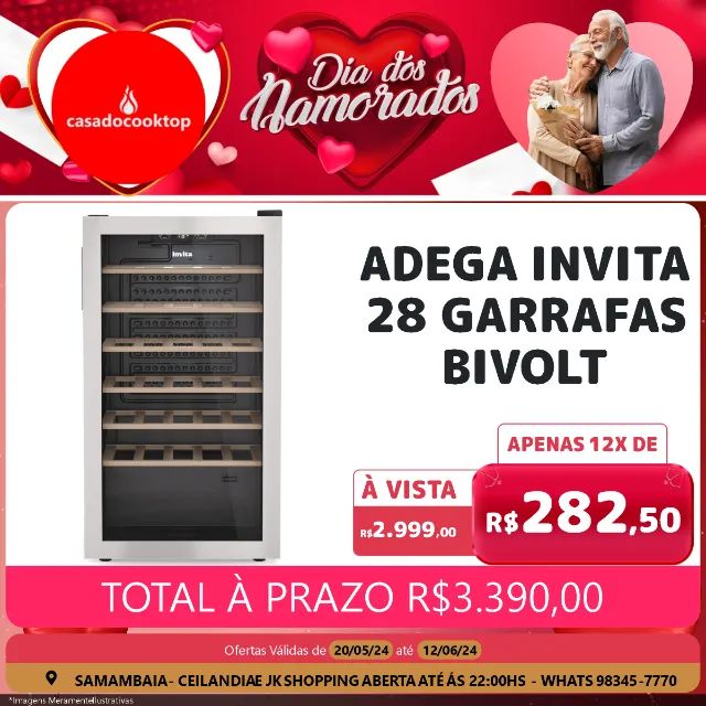 Adega invita 28 garrafas bivolt