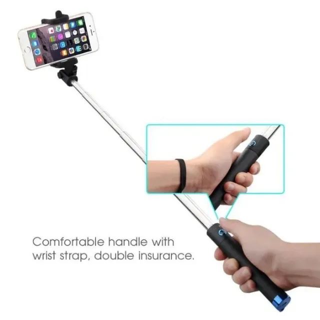 Kit 2UN Microfone Lapela S/Fio + Bastão Pau De Selfie  - Foto 4