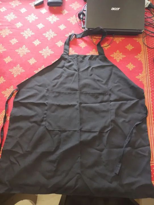 Avental preto unissex 