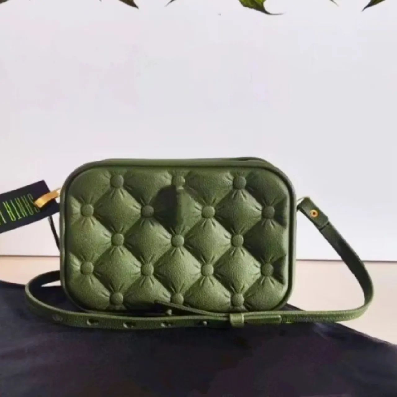 Bolsa verde quadrada estruturada transversal  - Foto 2