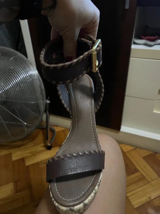 Sandália A.brand plataforma marrom