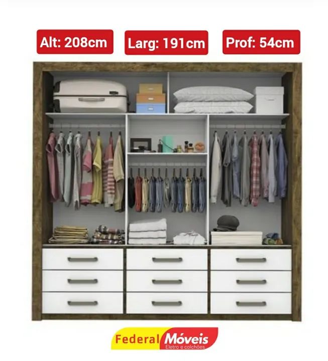 Guarda Roupa com Portas de Correr Novo Fazemos Entrega  - Foto 2