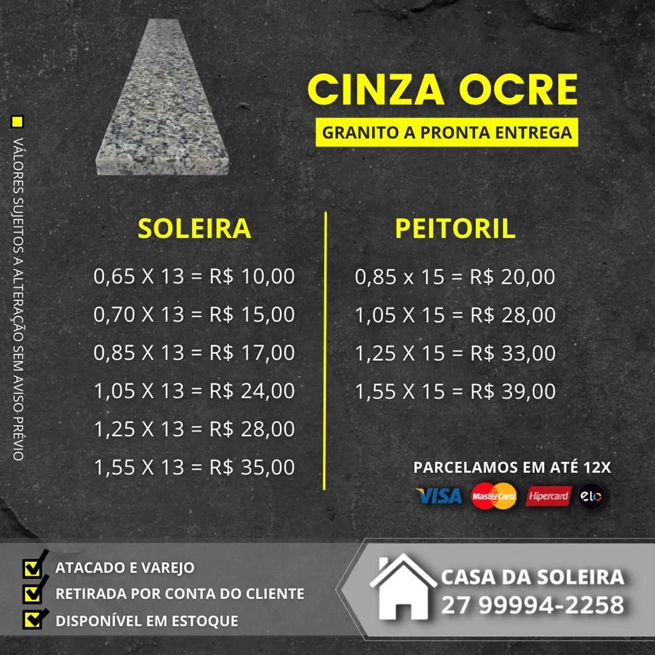 PEITORIL  de granito  1,55 X 13 CM | * INGRID - Foto 2