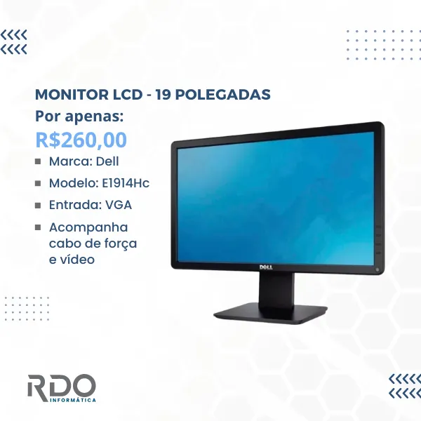 Monitor LCD 19 polegadas Dell