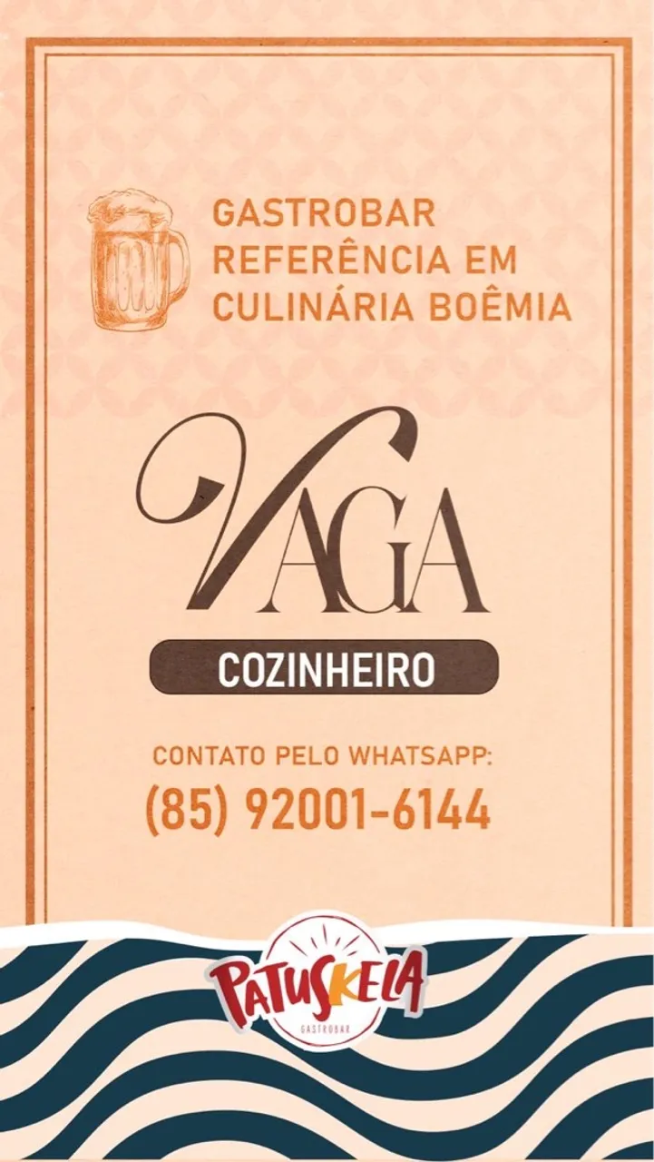 Vaga para Cozinheiro