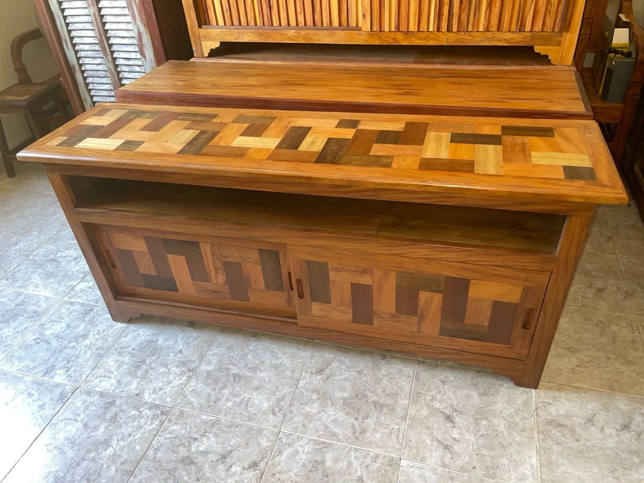 Rack de Madeira Maciça de Demolição