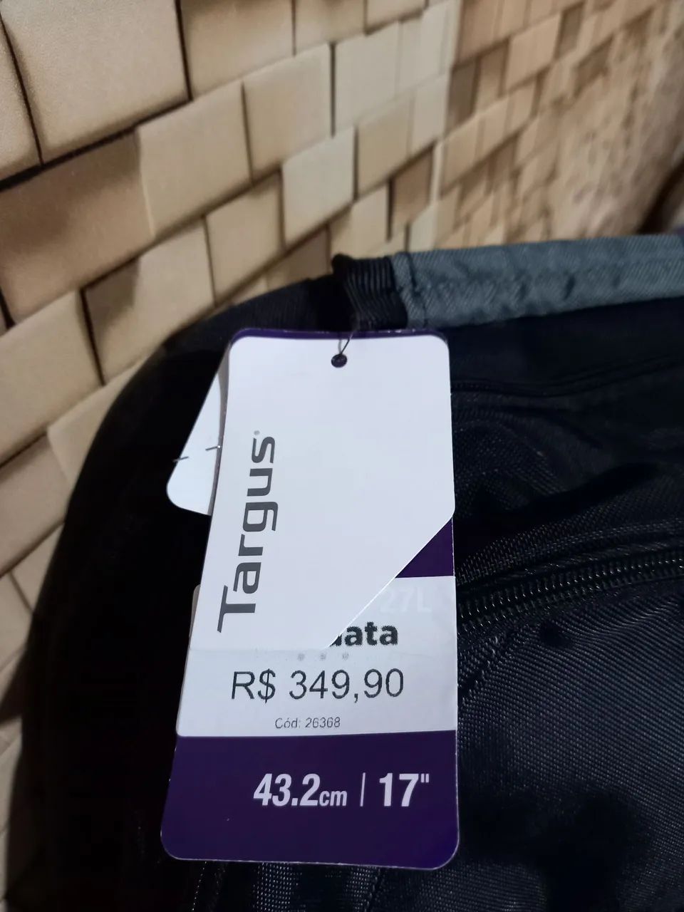 Mochila Targus Preta 43cm  , pratica também p/ Notebook,  NOVA nunca usada.