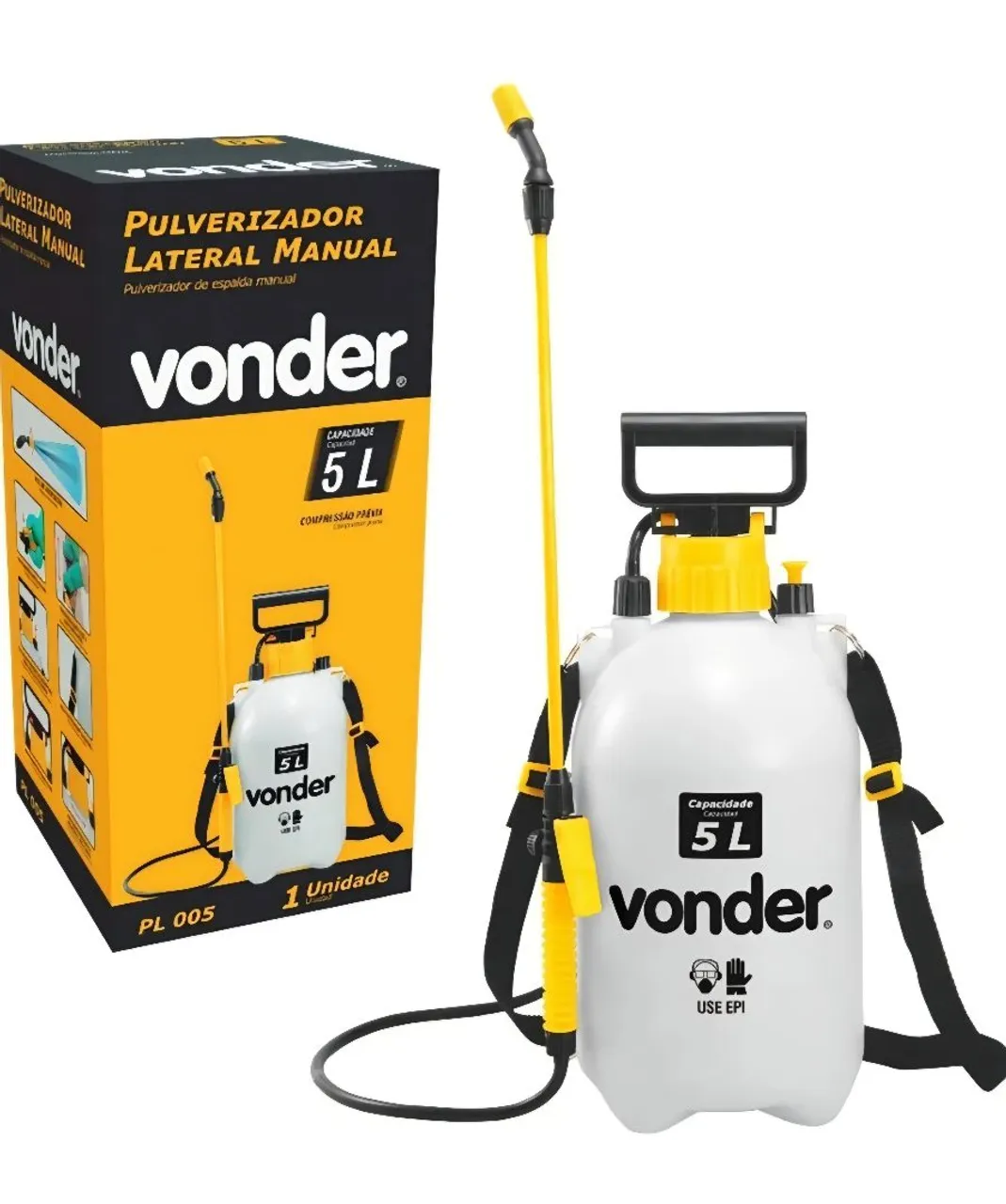 Pulverizador Lateral Manual Vonder 5L - Jardinagem