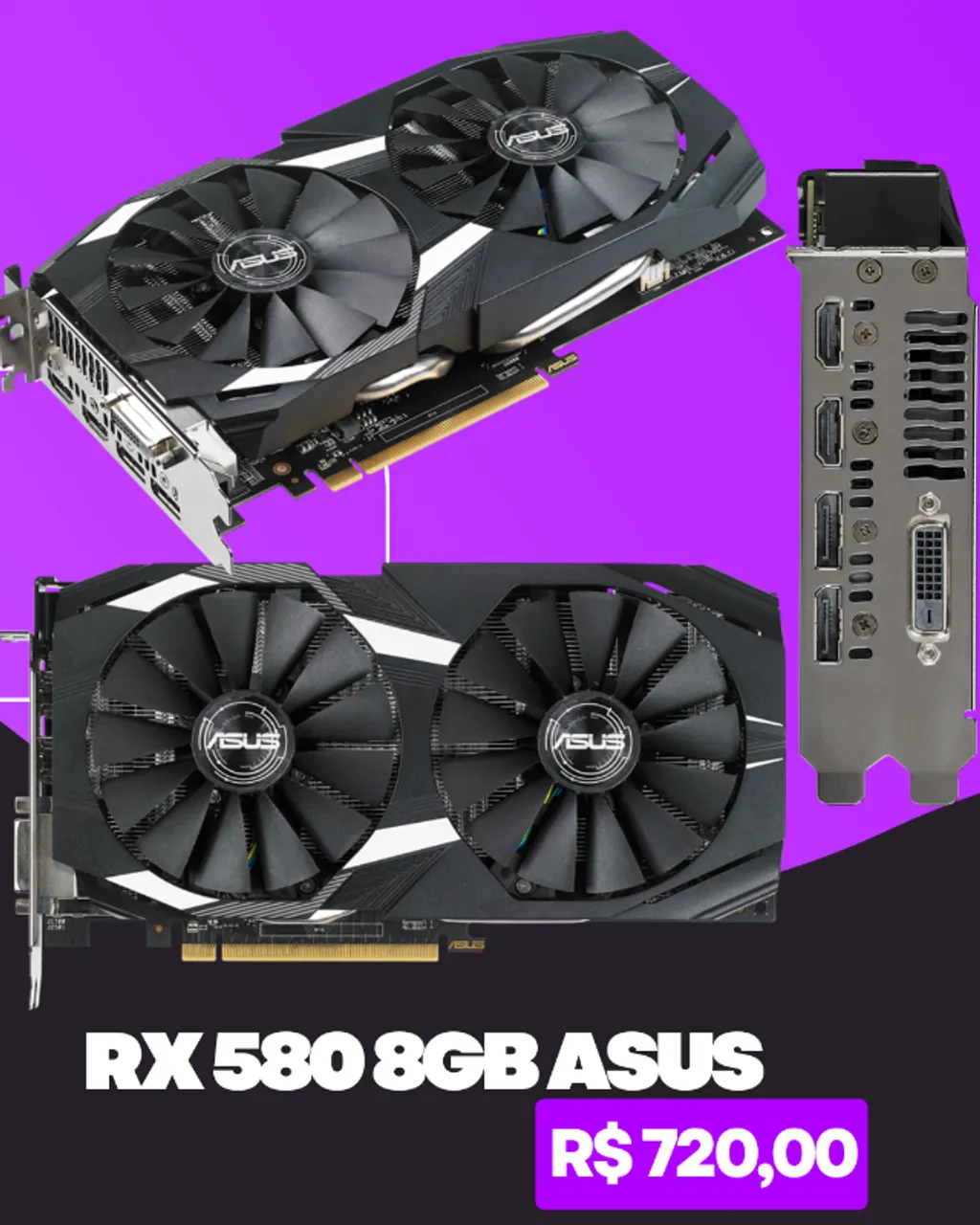 Placas de Video 8Gb e 16gb de memoria - Varios Modelos Radeon RX AMD