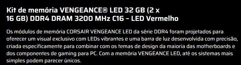 Corsair VENGEANCE® LED RAM Memory 32GB (2 x 16GB) DDR4 3200 MHz64739358667649123