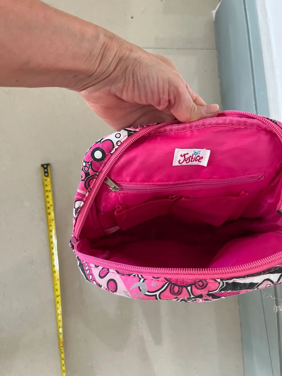 Mochila infantil rosa tecido pequena