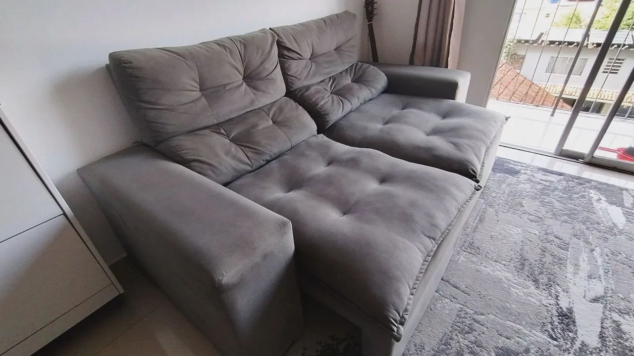 Sofá retratil cinza 2metros