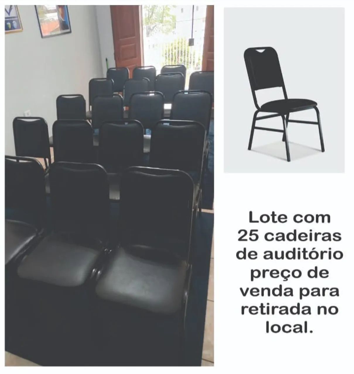 Lote de 25 cadeiras auditório 