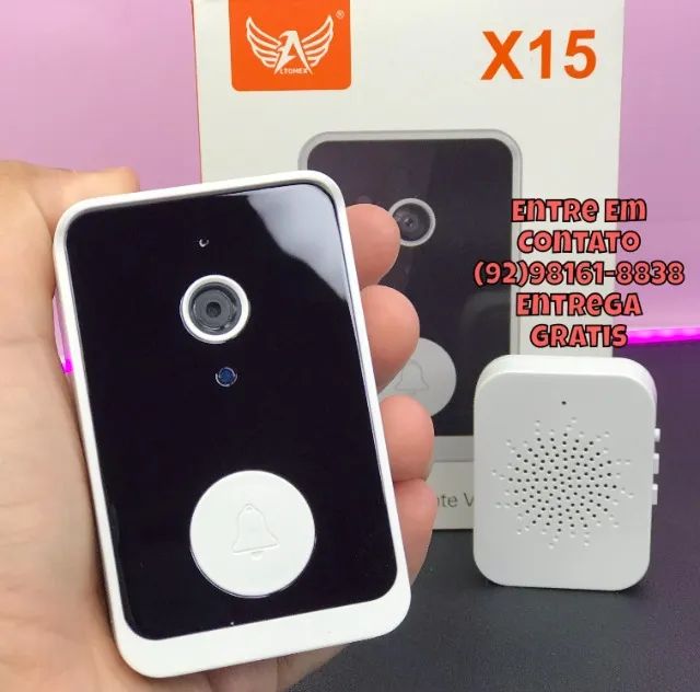 Campainha Inteligente Sem Fio Com Câmera Wi-Fi Voz Registro Visitante - Foto 2